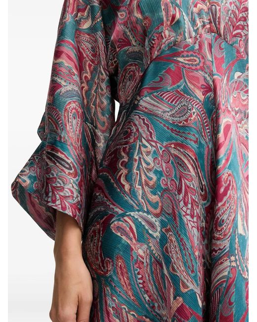 INTROPIA Luisa Flared Paisley Print Midi Dress