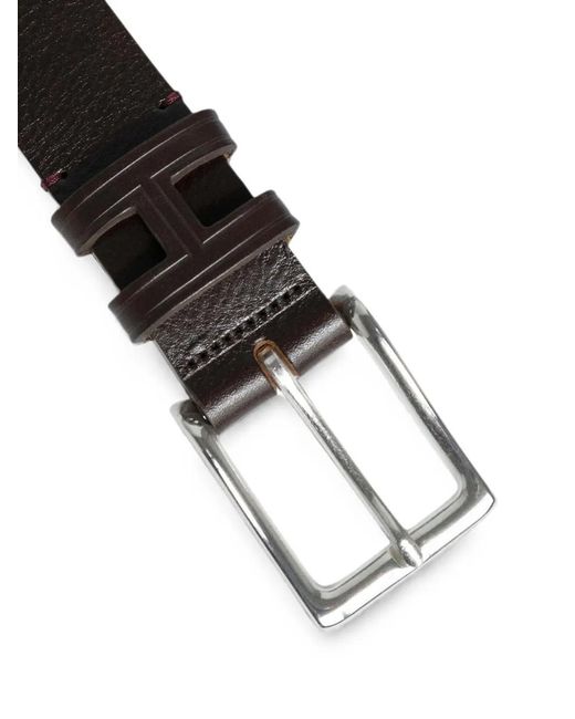 Hackett Brown Ceinture En Cuir Grainé for men