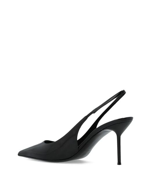 Paris Texas Black Pointed-Toe Slingback Pumps