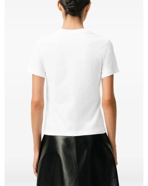 AMI White Cropped Contrasted "Ami De Coeur" T Shirt