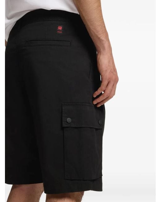 HUGO Black X Rb Pleated Cargo Shorts for men