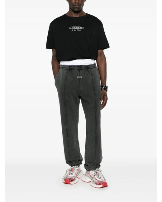 Gcds Gray Sweatpants With Bleached Effect for men