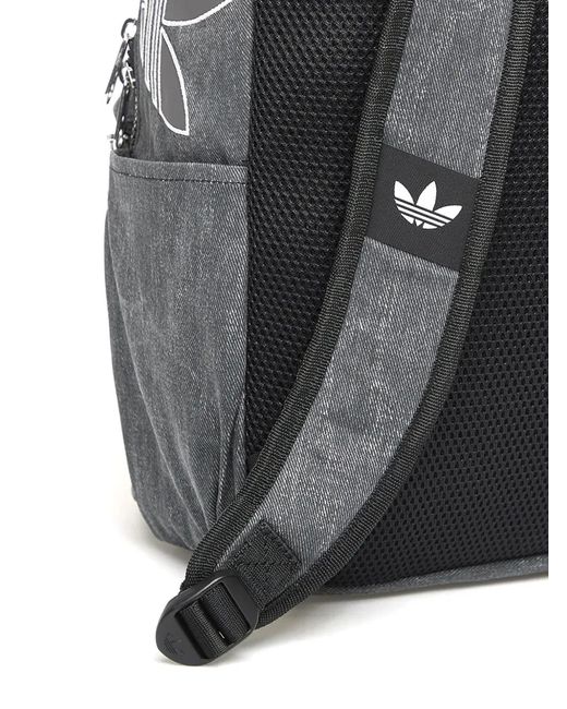Adidas Gray Washed Effect Logo Backpack