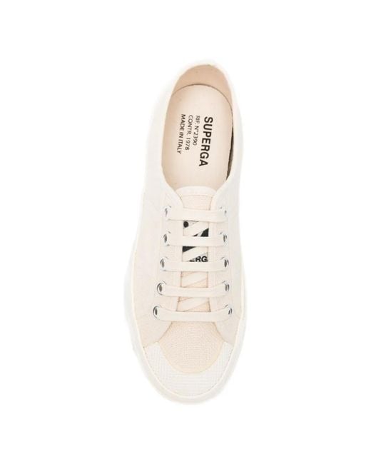 Superga White Round-Toe Sneakers
