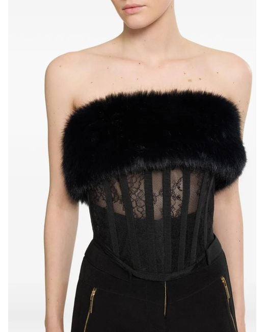 Elie Saab Black Corset Sans Manches En Dentelle