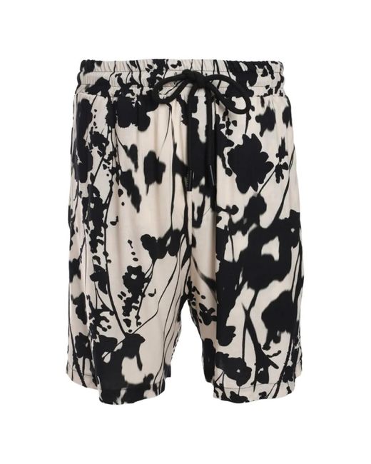 Gaelle Paris White Floral-Print Bermuda Shorts for men