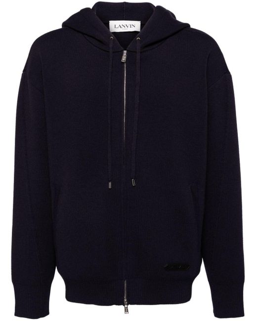 Lanvin Blue Zip Up Hoodie for men