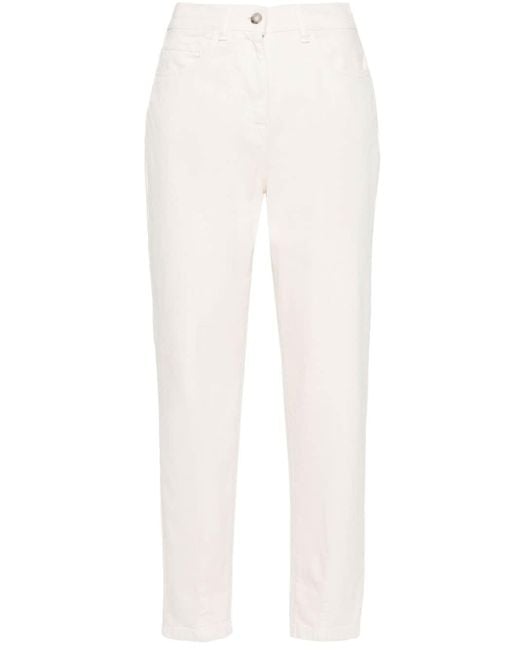 Peserico White Stretch-cotton Tapered Jeans