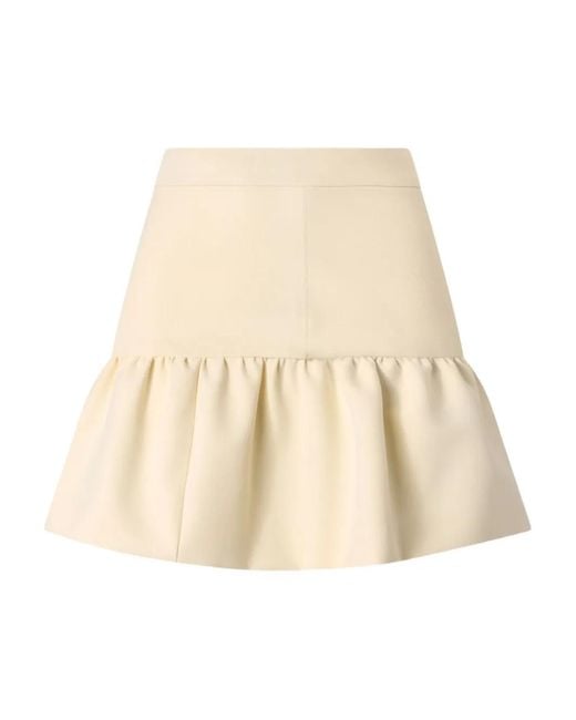 Pinko Natural Ruffled Mini Skirt