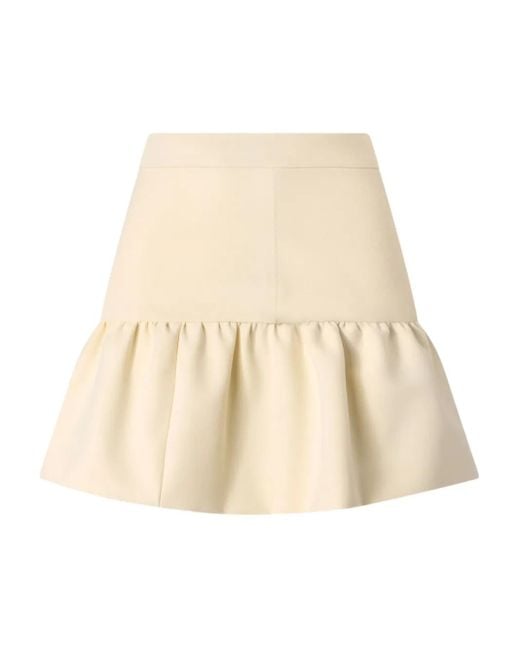 Pinko Natural Ruffled Mini Skirt