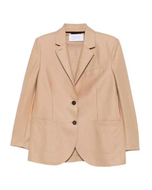 Harris Wharf London Natural Patch-Pocket Buttoned Blazer
