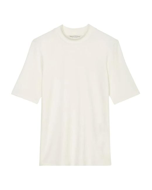 Marc O' Polo White Mock-Neck Short-Sleeve Top