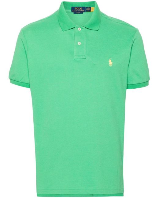 Polo Ralph Lauren Green Cotton Polo Shirt With Embroidered Logo for men