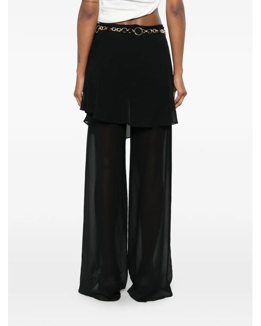 Christopher Esber Black Mirador Sarong Belted Palazzo Pants