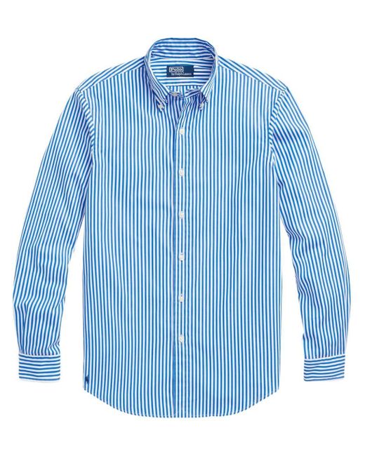 Polo Ralph Lauren Blue Stripe-pattern Cotton Shirt for men