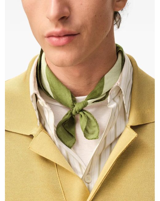 AMI Green Ami De Coeur Printed Scarf