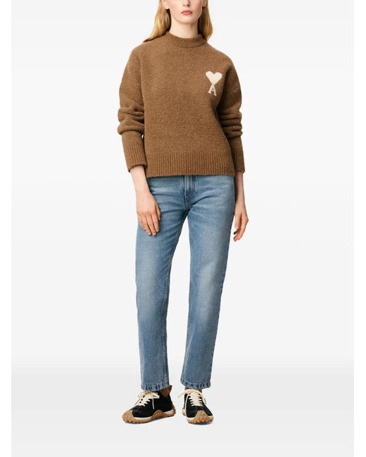 AMI Blue Imperial Cotton Patch Jeans