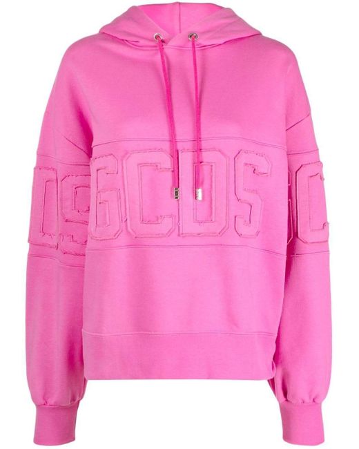 Gcds Cotton Logo-lettering Oversized Hoodie in Pink | Lyst Canada