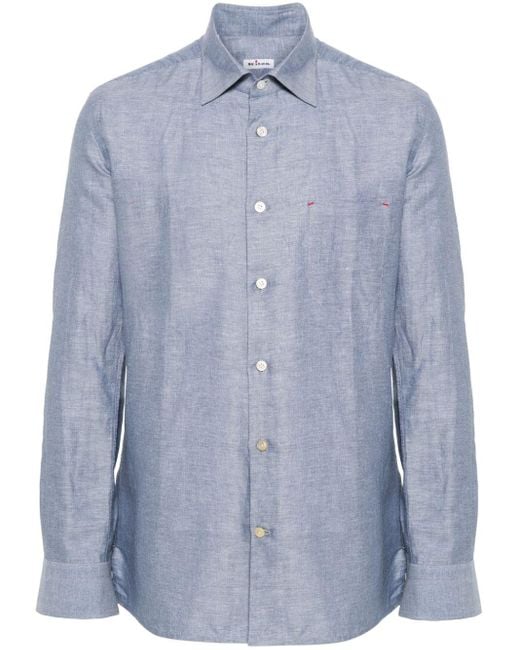 Kiton Blue Nerano Long-sleeve Shirt for men