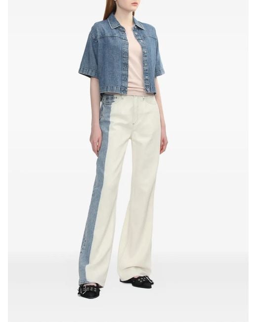 Rag & Bone White Logan Two-Tone Jeans