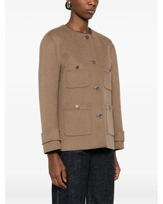 Max Mara Natural Buttoned Pocket Jacket