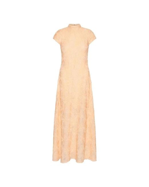 ROTATE BIRGER CHRISTENSEN White Mesh Capsleeve Maxi Dress
