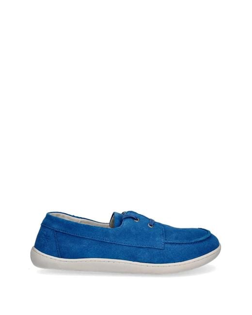 Fly London Blue Lace-Up Suede Loafers