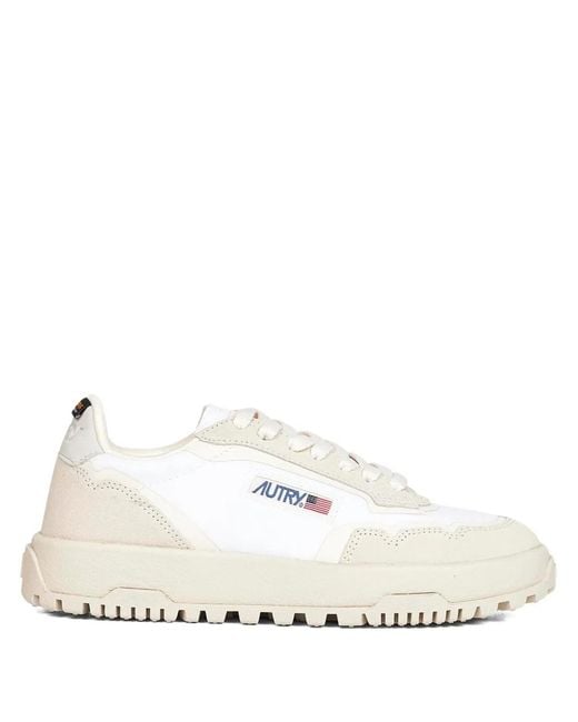 Autry Natural Lace-Up Logo Sneakers