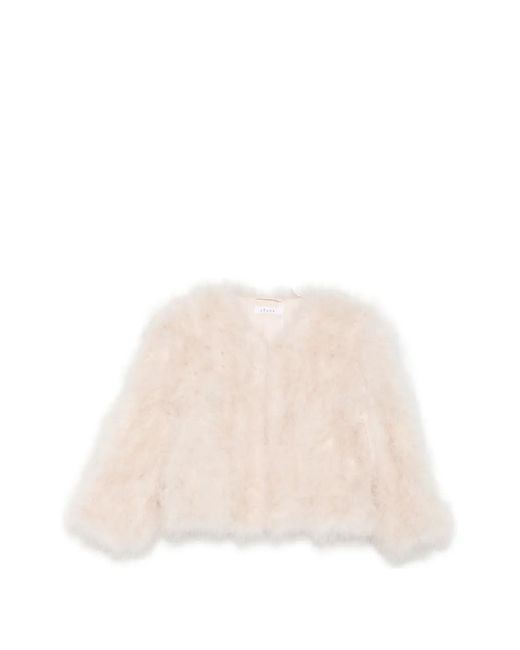 Liska Natural Feather-Trim Jacket