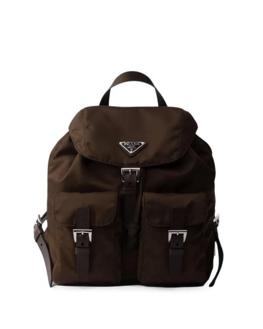 Prada Black Re-Nylon Buckle-Fastening Backpack