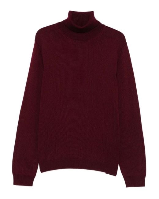 Roberto Collina Purple Turtleneck Wool Sweater for men