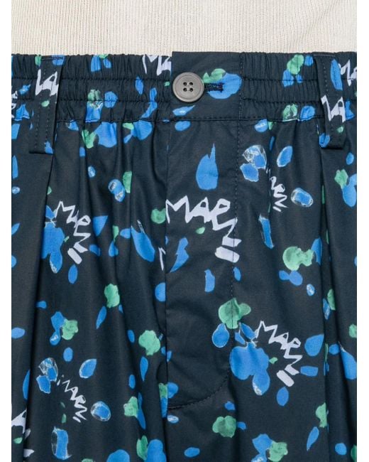 Bermudas náuticas Dripping con estampado abstracto Marni de hombre de color Blue