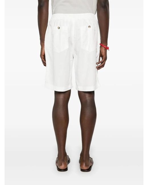 Altea White Elasticated-Waistband Shorts for men