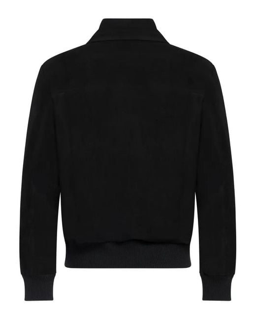 Franzese Collection Black Zip Leather Jacket for men