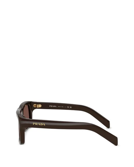 Prada Brown Rectangle-Frame Sunglasses for men