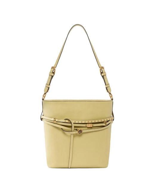 Pinko Metallic Medium Studded-Strap Bucket Bag