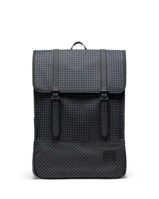 Herschel Supply Co. Black Survey 20L Grid-Pattern Buckle-Strap Backpack