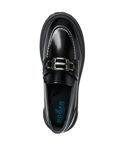 Hogan Black Moccasins H619