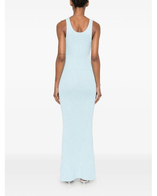 Asta Resort Blue Ana Sequin-Embellished Maxi Dress