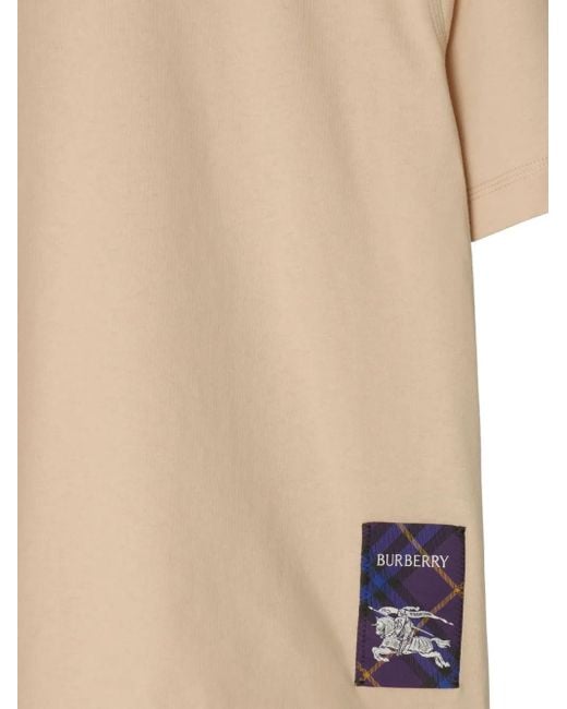 Burberry Natural Check-Label Cotton T-Shirt