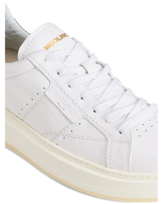 Woolrich White Arrow Leather Sneakers for men