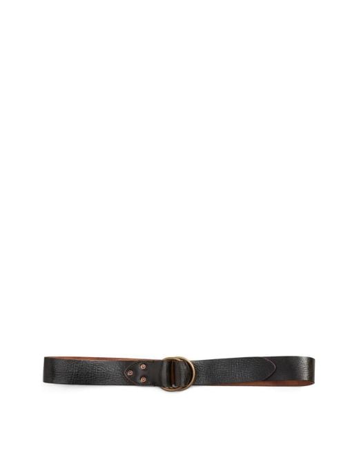 RRL White Textured Leather Belt for men
