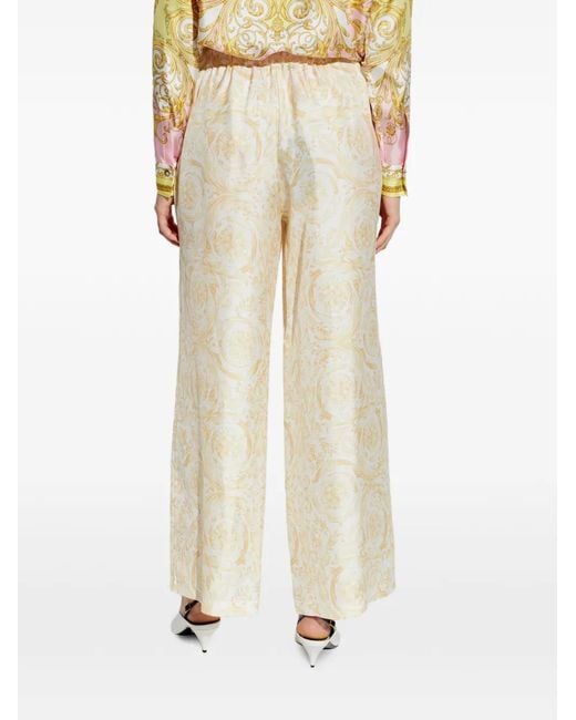 Versace Natural Floral-Patterned Trousers