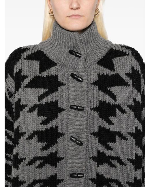 OPEN YY Black Hound's Tooth Star Cardigan