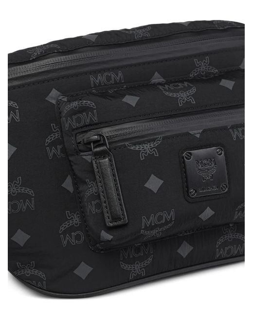 MCM Black Fursten Gürteltasche Mit Monogrammmuster