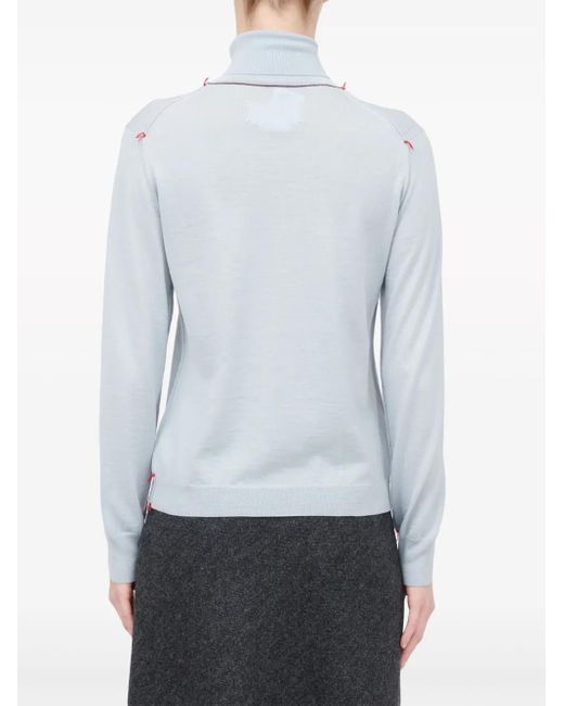 Maison Margiela Blue Roll-neck Wool Jumper