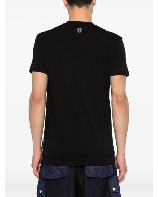 Philipp Plein Black Teddy-Print T-Shirt for men