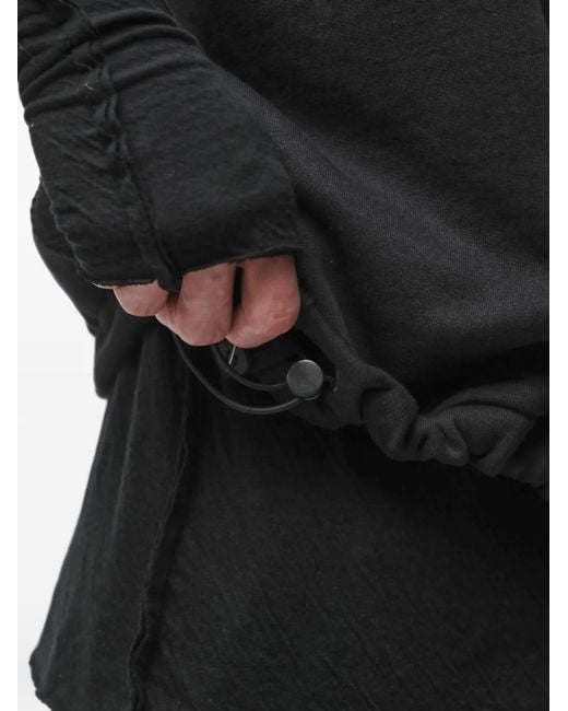 Thom Krom Black High-Neck Zipped Hoodie for men