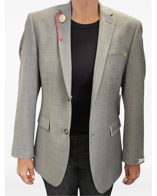 The Divine Rebel Collective Gray X Penguin Extra Salty Slogan-Print Blazer