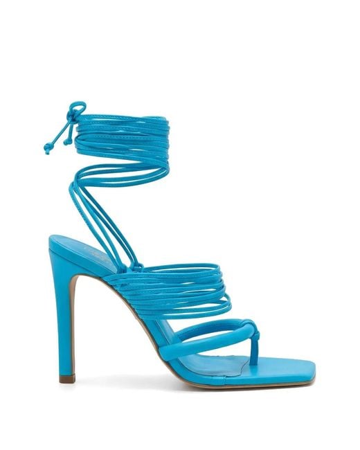 Amir Slama Blue Multi-Strap Tie-Fastening Sandals